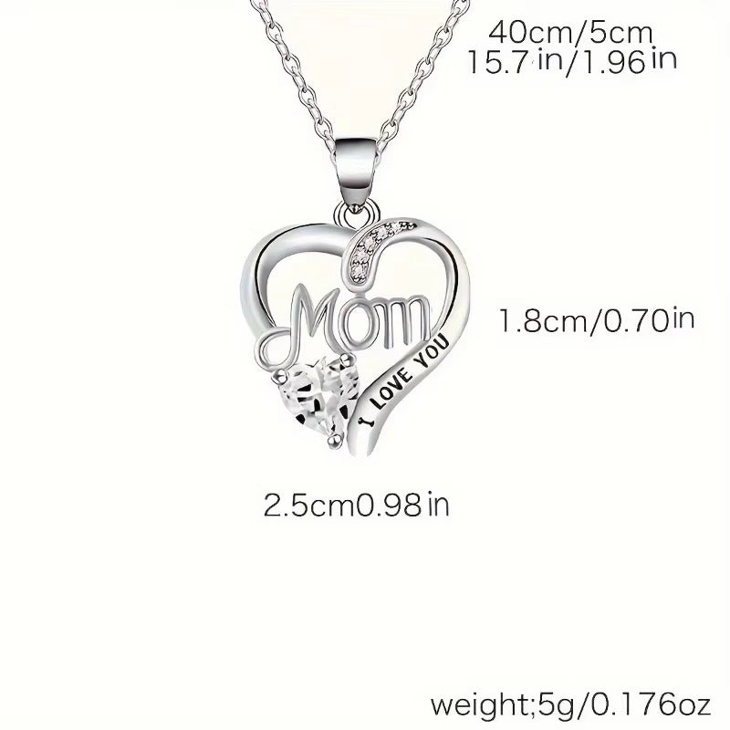 Rose Box Heart Pendant Necklace, I Love You Jewelry Gift for Mom, Wife, Lover, Daughter, Girlfriend, Christmas Best Friend