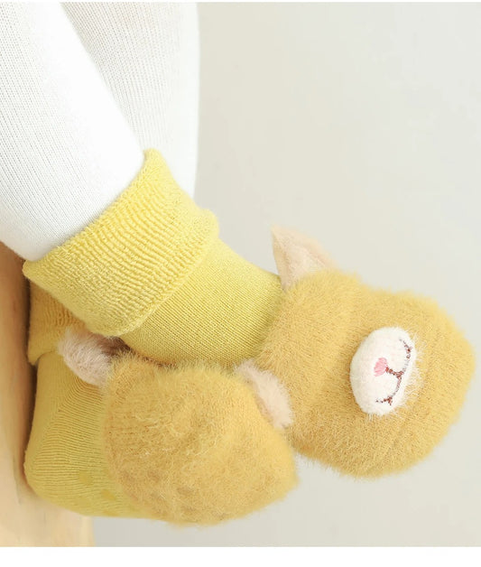 Baby Winter Cotton Anti Slip Long Socks Kid Child Toddler New born Infant Boy Girl Warm Terry Thick Thermal Animal Knee High Sock