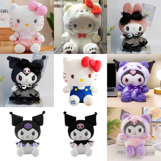 25cm Cute Sanrio Plush Toys: Hello Kitty, Cinnamoroll, Kuromi, Pochacco, Cartoon Cute Toys, Kids Birthday Gift