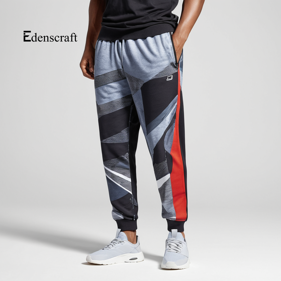 Activewear Lower Men's Essentials Winter Drawstring Closure 99% Cotton Polyester Blend Breathable Quick-Dry Printed Jogging
