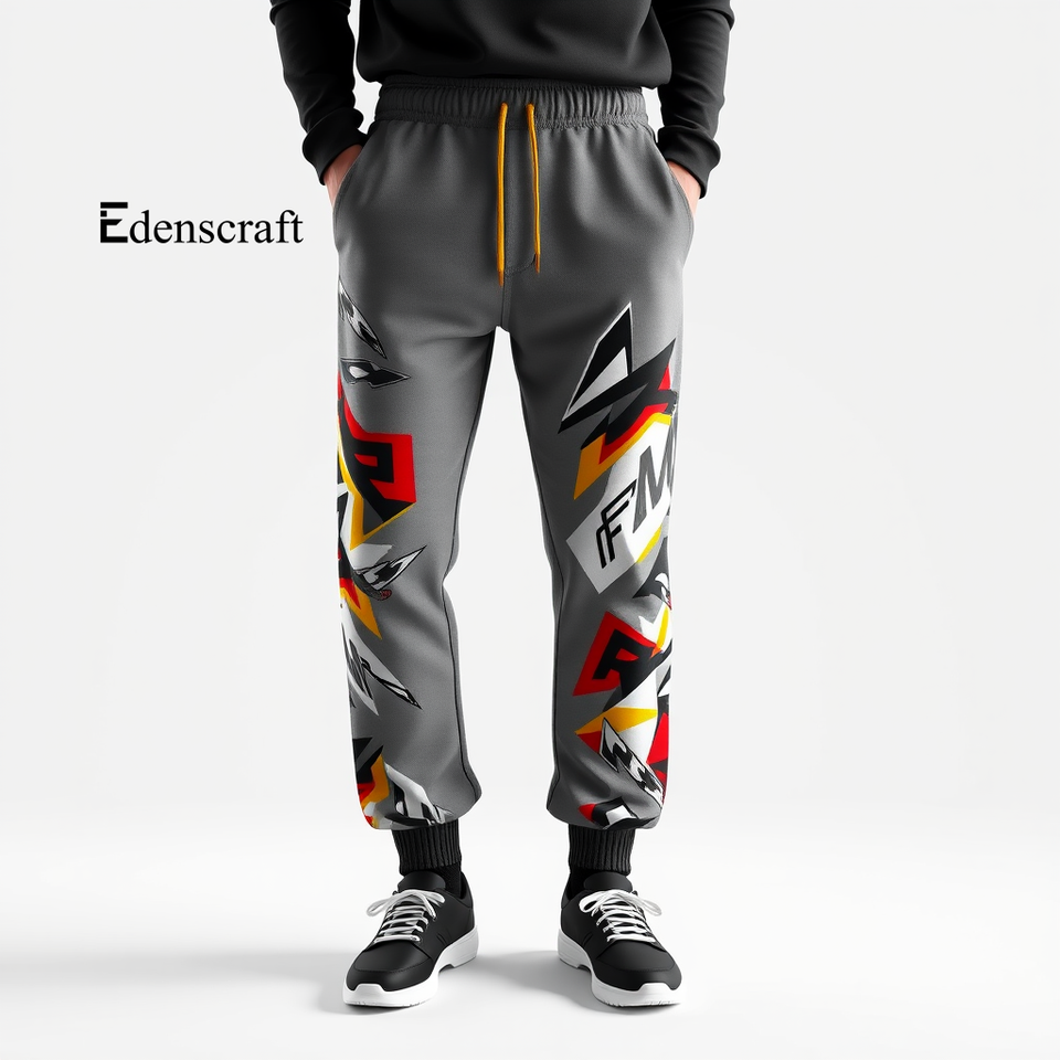 Activewear Lower Men's Essentials Winter Drawstring Closure 99% Cotton Polyester Blend Breathable Quick-Dry Printed Jogging
