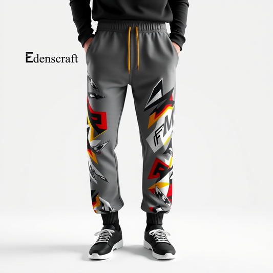 Activewear Lower Men's Essentials Winter Drawstring Closure 99% Cotton Polyester Blend Breathable Quick-Dry Printed Jogging