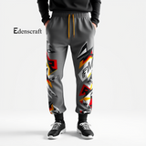 Activewear Lower Men's Essentials Winter Drawstring Closure 99% Cotton Polyester Blend Breathable Quick-Dry Printed Jogging