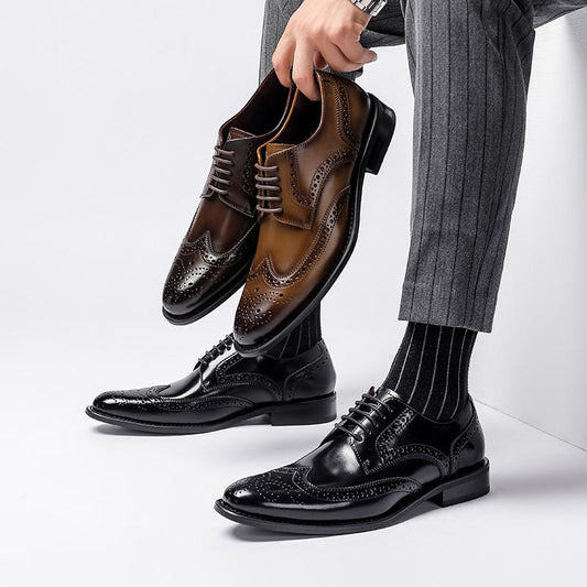 Fashion Walking Style Men Business Shoes Genuine Leather Men's Office Dress Shoes Oxfords 2025 Hot Selling Products