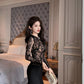 summer sexy hollowed-out blouse round collar lace shirt woman