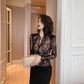 summer sexy hollowed-out blouse round collar lace shirt woman