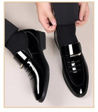 Mens Dress Shoes Formal Business Oxford High Gloss Patent Slip On Loafers Comfortable Casual Driving Boat Shoe For Men