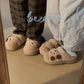 Couples Winter Home Slippers Fun Croissant Bread Design Thick Soled Anti Slip Cute Cotton Indoor Household Slipper For Men Women