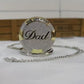 Exquisite Vintage Silver Golden Best Dad Quartz Pocket Watch Fob Chain Necklace Men's Father's Day Birthday Gift Clock