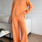 Autumn Winter 2 Pieces Women Sets Knitted Tracksuit Turtleneck Sweater and Straight Jogging Pants Suits