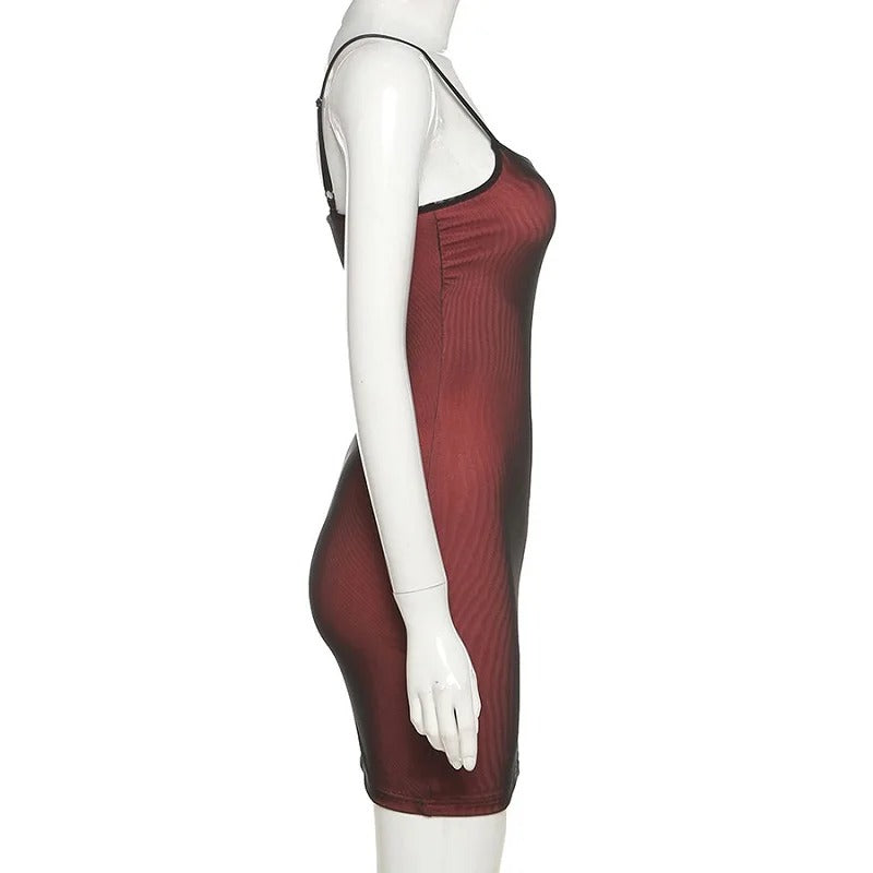Mesh Double Layer Sexy Skinny Dress Women Sleeveless Party Bodycon 2023 Bandage Elastic Split Trend Clubwear Slim Outfit