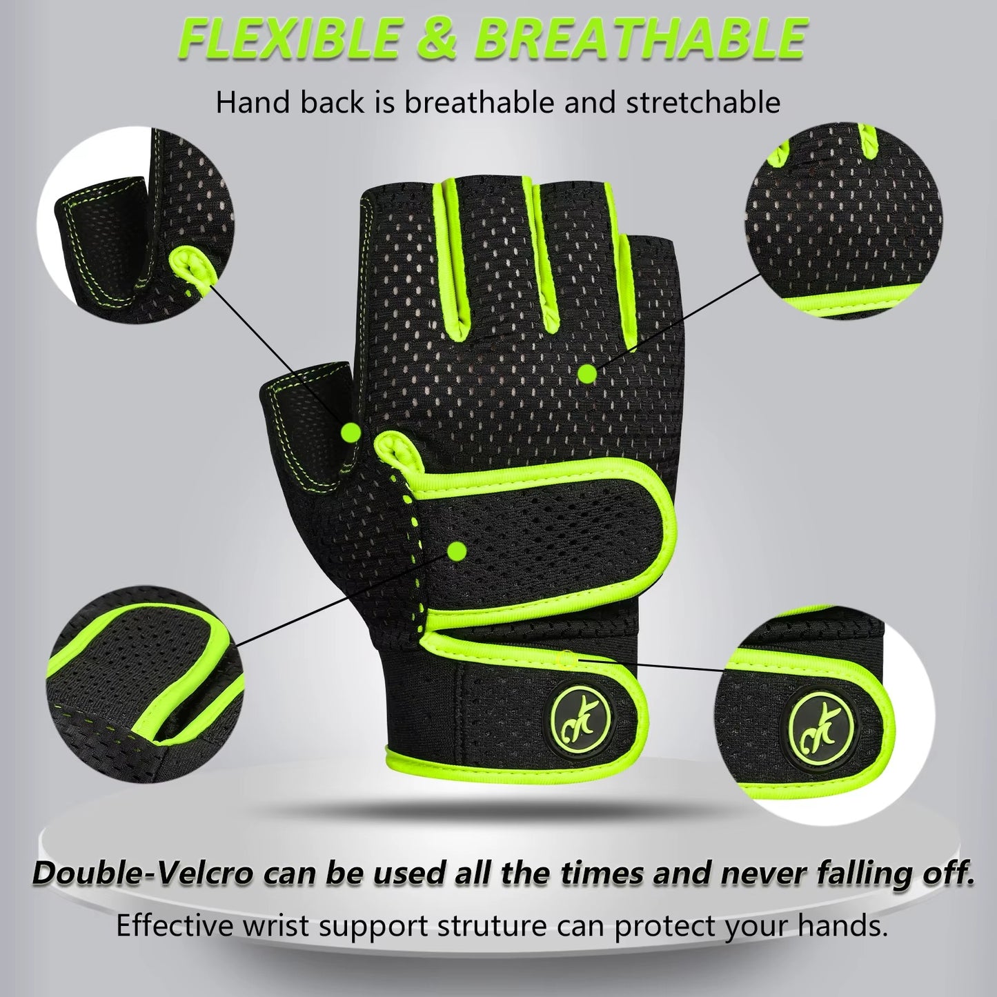 MOREOK Gym Gloves Non-Slip 3mm Padded Pull-Up Power Training Weightlifting Gloves Kettlebell Workout Exercise Fitness Gloves for Men