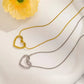 Dainty Gold Color Heat Love Pendant Collar Necklace Stainless Steel Exquisite Fashion Jewelry Best Gift for Her 2024