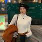 Women's Turtleneck Sweater Winter 2025 Retro with Velvet Lining Thickened Inner Wear Thermal Knitting Bottoming Shirt Pullovers