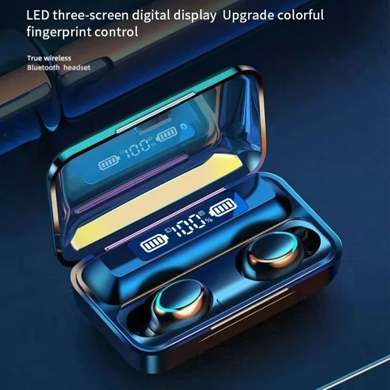 F9 Wireless Earphones LED Dislpaly Binaural TWS Wireless Bluetooth Headset Waterproof Noise Reduction Bluetooth Headphones