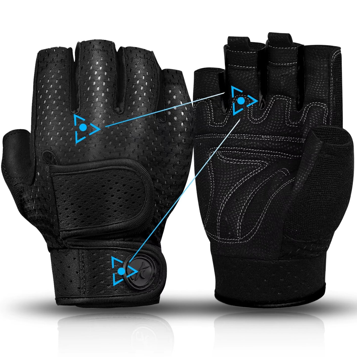 MOREOK Gym Gloves Non-Slip 3mm Padded Pull-Up Power Training Weightlifting Gloves Kettlebell Workout Exercise Fitness Gloves for Men