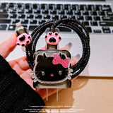 Cartoon Hello Kitty Charger Data Cable Case Protector And Winding Kit For 20W Fast Charger Adapter Phone Charger Case