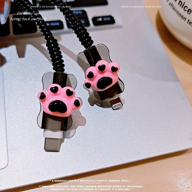 Cartoon Hello Kitty Charger Data Cable Case Protector And Winding Kit For 20W Fast Charger Adapter Phone Charger Case