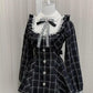 Y2k Aesthetic Lolita Style Bow Dress Shorts Set Japanese Women Gothic Lace Flare Sleeve Button Shirt Dress Punk Party Mini Dress