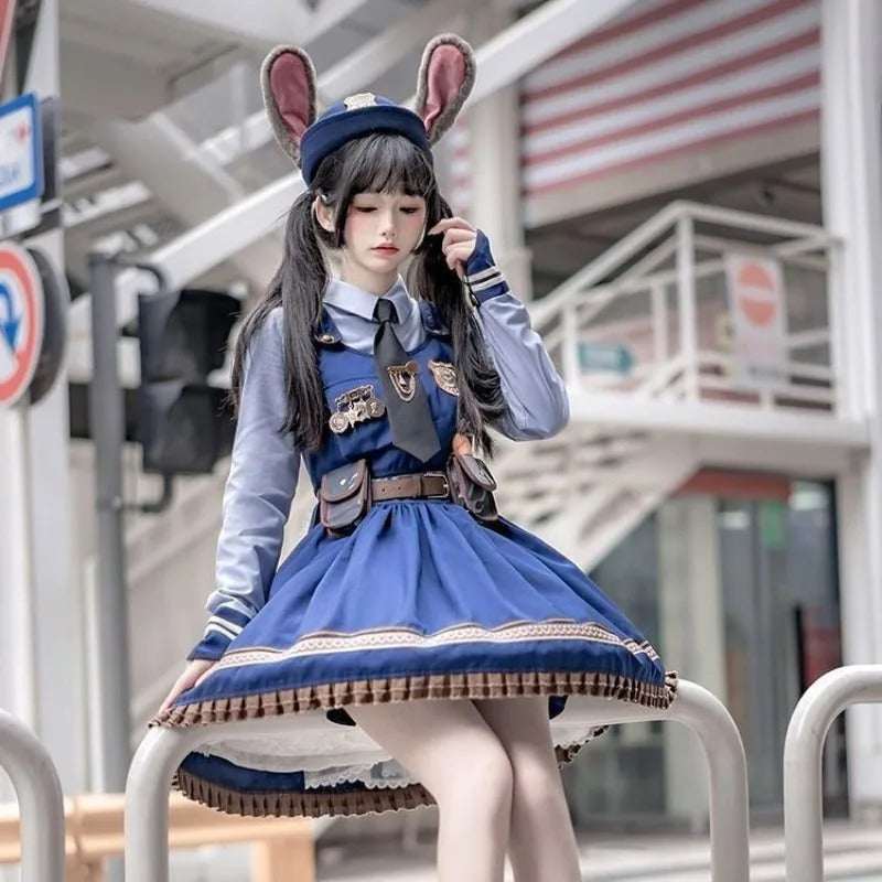 Y2k Aesthetic Lolita Style Bow Dress Shorts Set Japanese Women Gothic Lace Flare Sleeve Button Shirt Dress Punk Party Mini Dress