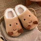 Couples Winter Home Slippers Fun Croissant Bread Design Thick Soled Anti Slip Cute Cotton Indoor Household Slipper For Men Women