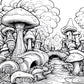 Mushroom World Colouring Book Adult Picture Book Original Design
