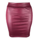 Leather Matte Slim Mini Sexy Fashion PU Hot Short High Waist Skirt Korean Nightclub Streetwear Wholesale Clothes 7ST