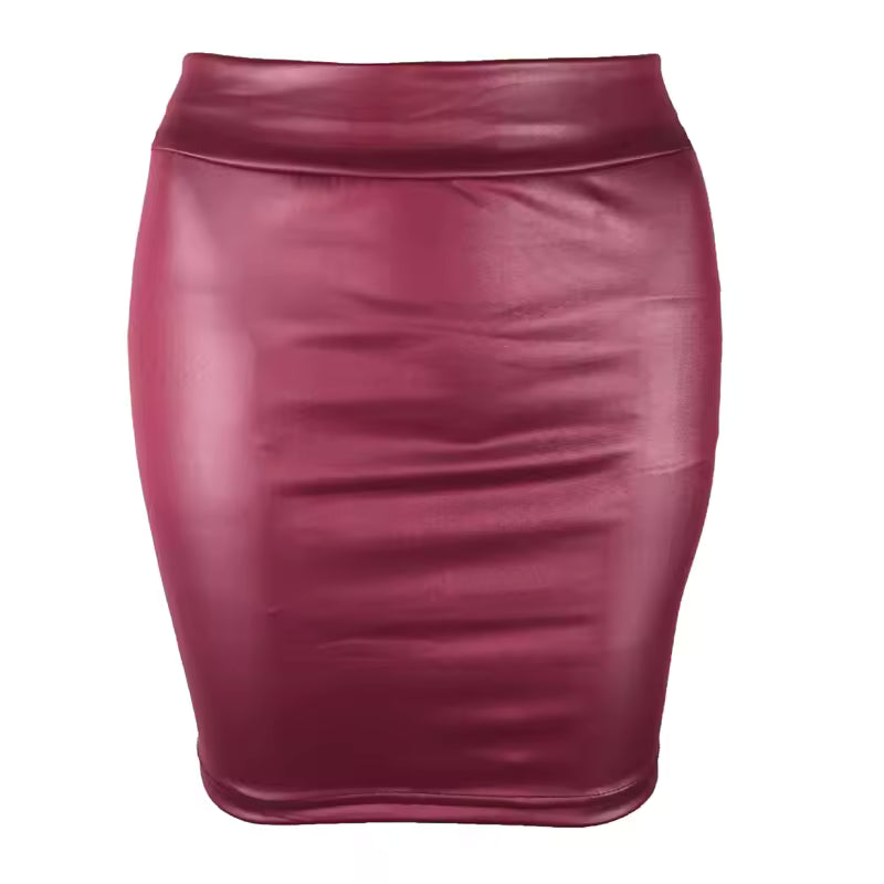 Leather Matte Slim Mini Sexy Fashion PU Hot Short High Waist Skirt Korean Nightclub Streetwear Wholesale Clothes 7ST