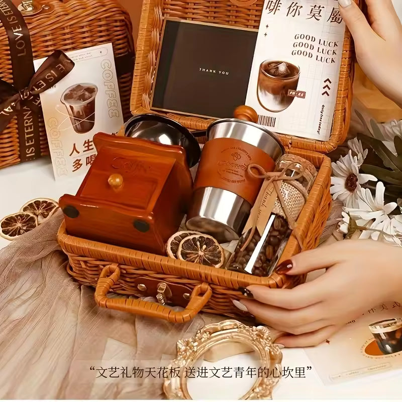 Portable Manual Coffee Grinder - Perfect for Outdoor Coffee Sets, Travel, Office, and Christmas Gifts (Coffee Beans Not Included
