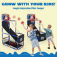 Joyfy LED Scoring Arcade Basketball Game with 4 Balls Adjustable Height 44"-55"Basketball Stand Hoop Toys Gift for Ages 3-12 Boy