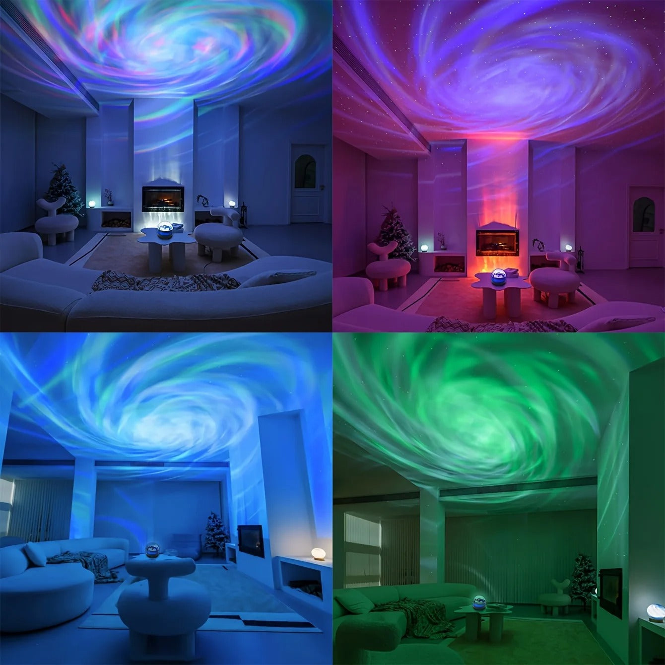 LED Night Lights Galaxy Projector Remote Control 5V USB Rechargeable Starry Sky Lamp DMX Sound Active 7 Modes for Kids Room Decor