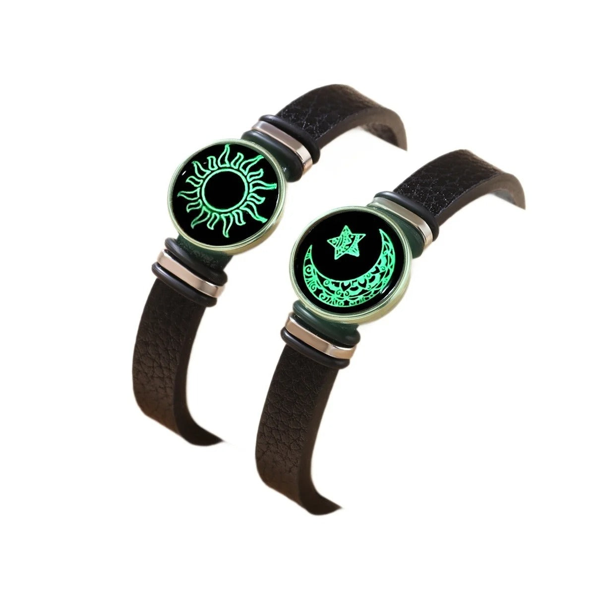 Glow in the Dark Sun Moon Star Pattern Glass Bead Couple Bracelet for Women and Men Luminous Matching Bangles Valentine's Jewelry 1 item for sale Sold by: HongTaiYang Store ( 4.9 | 10,000+ sold )