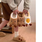 Couples Winter Home Slippers Fun Croissant Bread Design Thick Soled Anti Slip Cute Cotton Indoor Household Slipper For Men Women