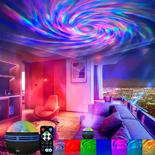 LED Night Lights Galaxy Projector Remote Control 5V USB Rechargeable Starry Sky Lamp DMX Sound Active 7 Modes for Kids Room Decor