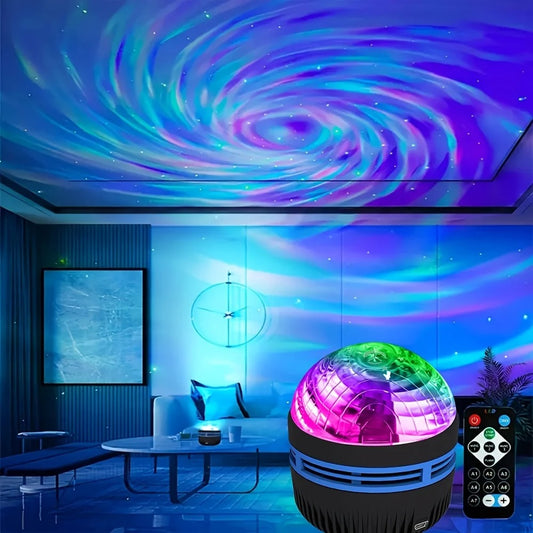 LED Night Lights Galaxy Projector Remote Control 5V USB Rechargeable Starry Sky Lamp DMX Sound Active 7 Modes for Kids Room Decor