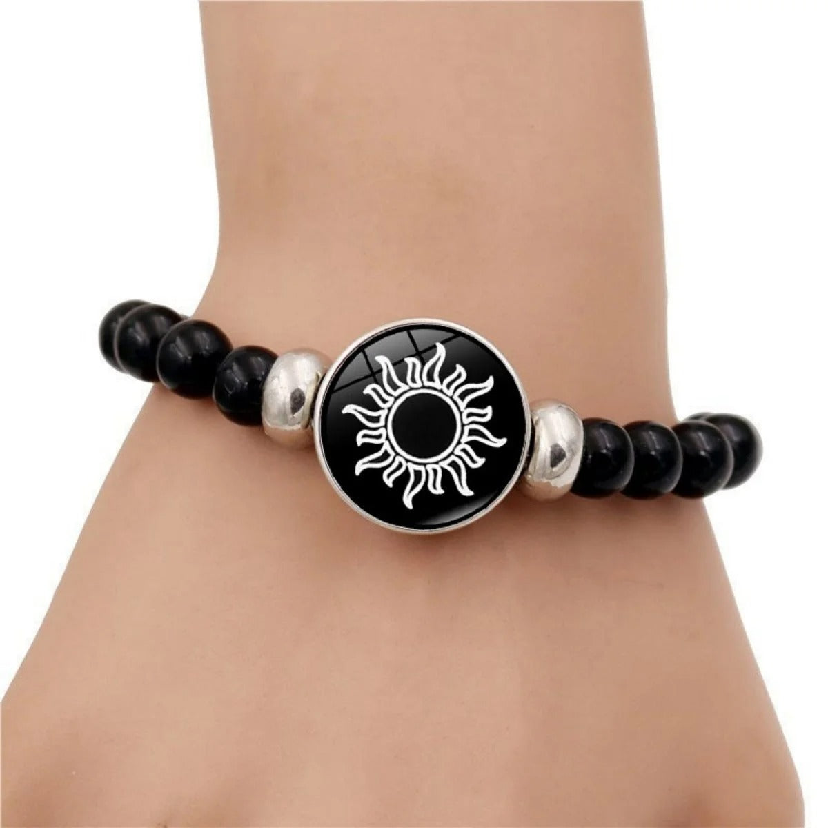 Glow in the Dark Sun Moon Star Pattern Glass Bead Couple Bracelet for Women and Men Luminous Matching Bangles Valentine's Jewelry 1 item for sale Sold by: HongTaiYang Store ( 4.9 | 10,000+ sold )