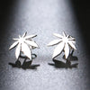 Stainless Steel Earrings Exquisite Maple Leaf Amulet Fashion Stud Earrings Classic Simple Earrings For Women Jewellery Party Gifts