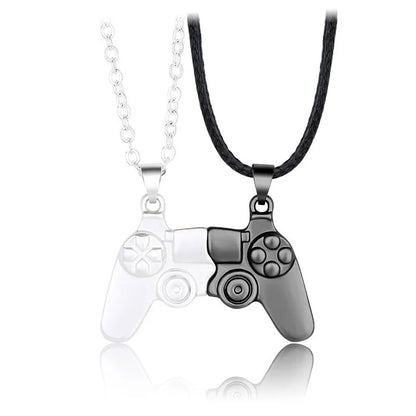 Magnetic Game Controller Necklace, Gold and Silver Color, PS4 Console Pendant, Valentine's Day Gift, 2 Pieces Per Set