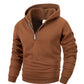 Men's Half Zipper Hooded Hoodies New Solid Color Long Sleeve Sweatshirts Autumn Loose Sport Warm Sweats Fashion Casual Pullover
