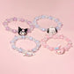Cute Sanrio Crystal Couple Bracelet Cartoon Melody Kuromi Handmade Gift for Best Friend's Birthday