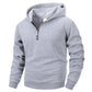 Men's Half Zipper Hooded Hoodies New Solid Color Long Sleeve Sweatshirts Autumn Loose Sport Warm Sweats Fashion Casual Pullover