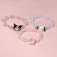 Cute Sanrio Crystal Couple Bracelet Cartoon Melody Kuromi Handmade Gift for Best Friend's Birthday