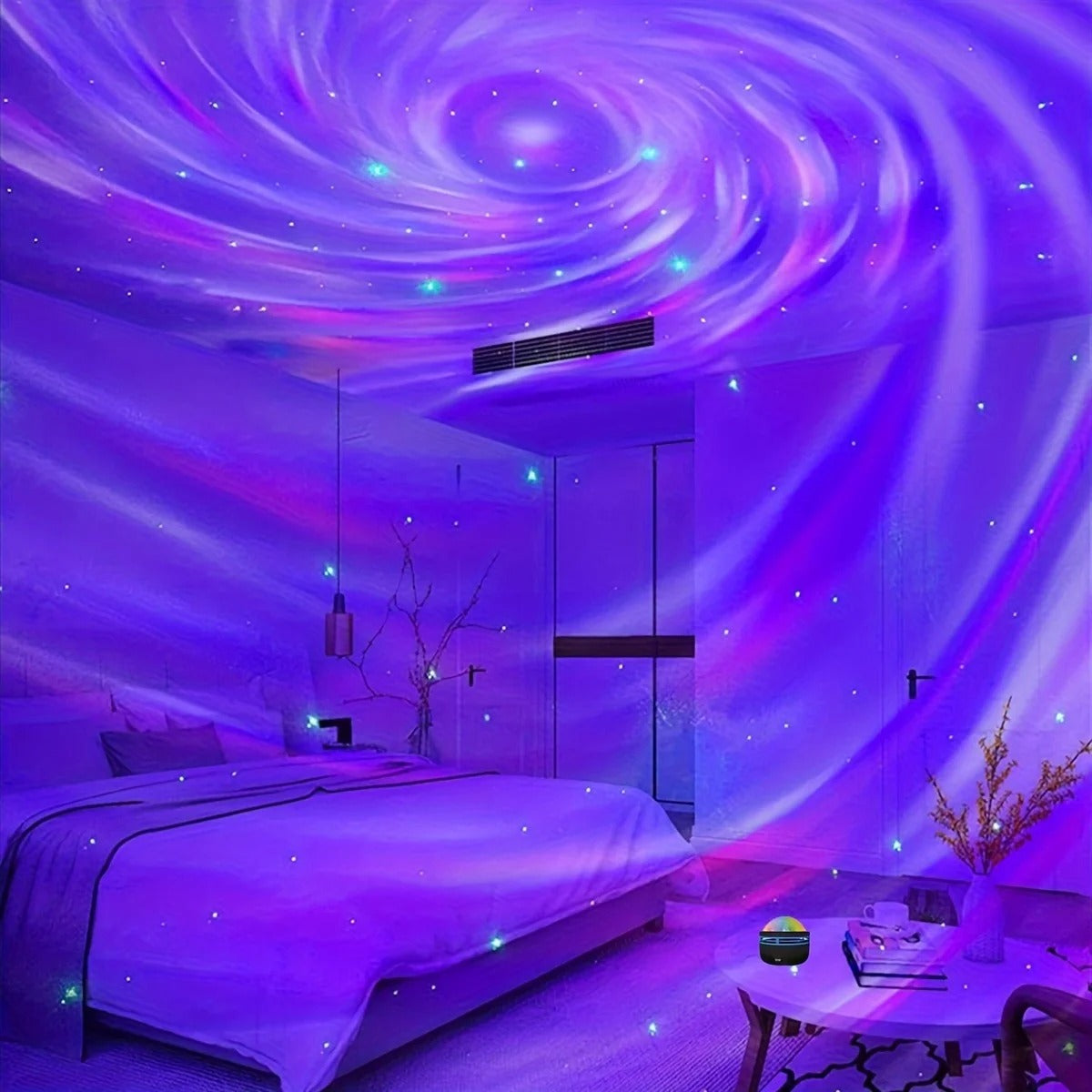 LED Night Lights Galaxy Projector Remote Control 5V USB Rechargeable Starry Sky Lamp DMX Sound Active 7 Modes for Kids Room Decor