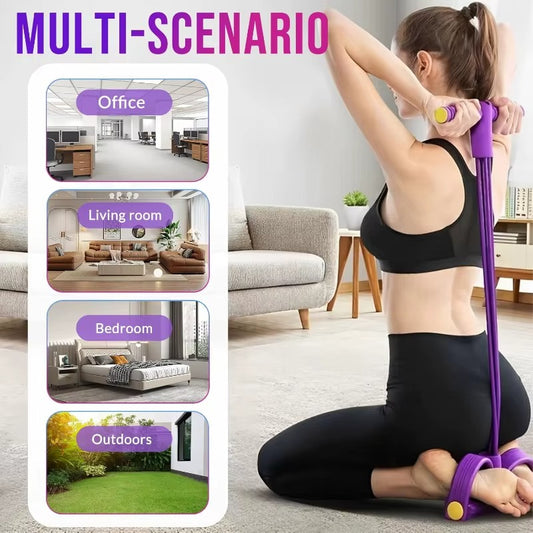 6-Tube Abdominal Resistance Bands, 38cm Portable Sit-Up Assist, TPE & NBR Foam, Perfect for Home Gym, Office, and Travel Workouts