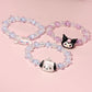 Cute Sanrio Crystal Couple Bracelet Cartoon Melody Kuromi Handmade Gift for Best Friend's Birthday