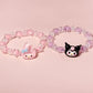 Cute Sanrio Crystal Couple Bracelet Cartoon Melody Kuromi Handmade Gift for Best Friend's Birthday