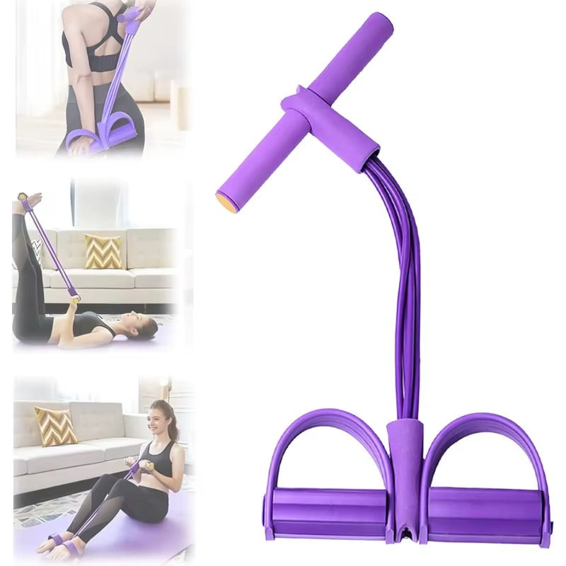 6-Tube Abdominal Resistance Bands, 38cm Portable Sit-Up Assist, TPE & NBR Foam, Perfect for Home Gym, Office, and Travel Workouts