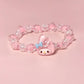 Cute Sanrio Crystal Couple Bracelet Cartoon Melody Kuromi Handmade Gift for Best Friend's Birthday