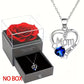 Rose Box Heart Pendant Necklace, I Love You Jewelry Gift for Mom, Wife, Lover, Daughter, Girlfriend, Christmas Best Friend