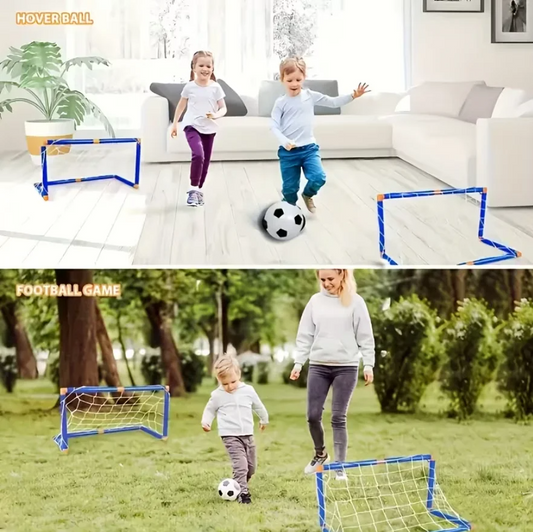 Portable Indoor/Outdoor Toy Football Goal Set44x25cm - Micro Soccer Net Pump & Ball Lightweight Kids Training Park Beach Games
